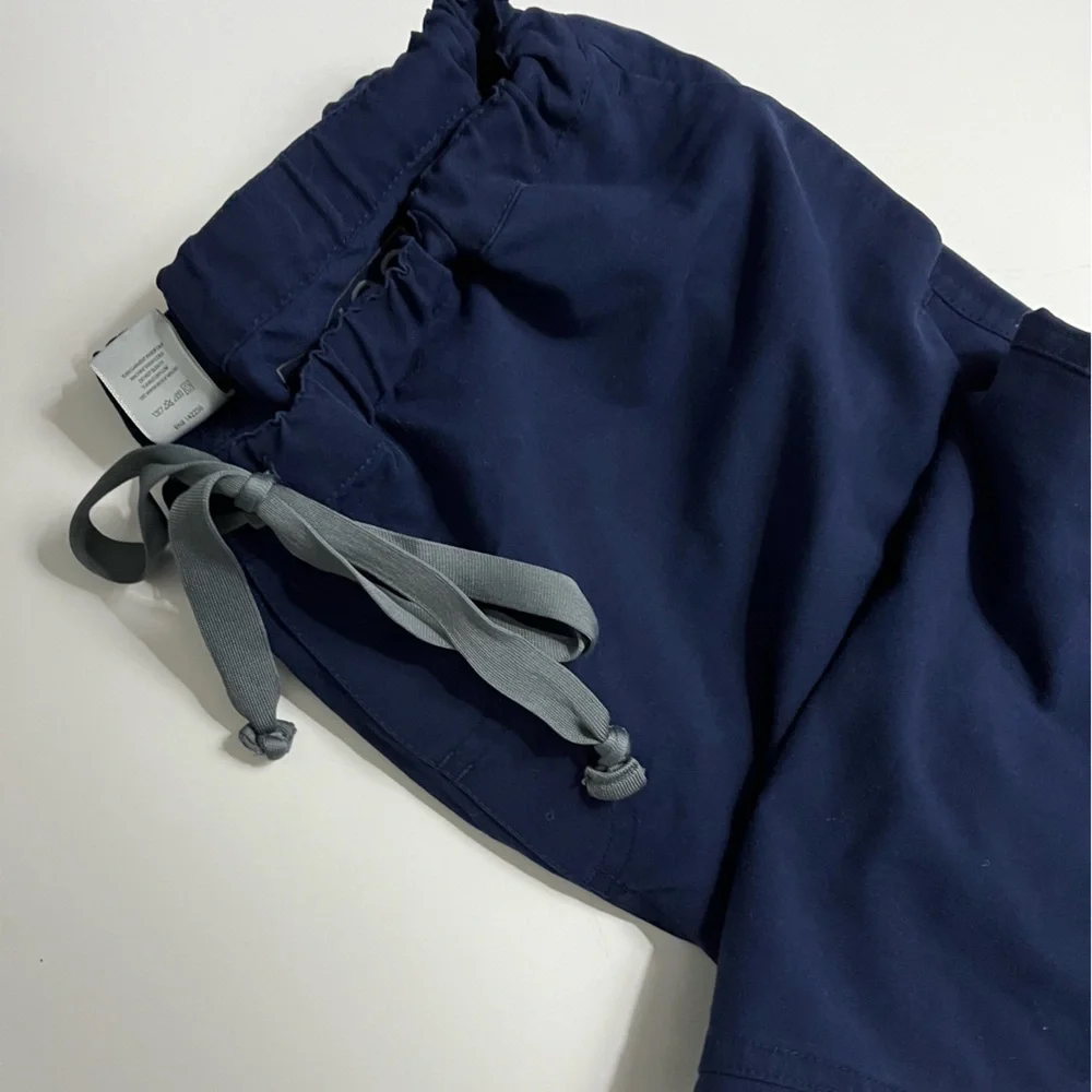 Figs • Navy Grey Pisco Drawstring Technical Collection Scrub Pants